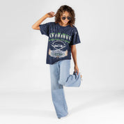 SEATTLE SEAHAWKS SKY'S THE LIMIT VINTAGE WASH RHINESTONE TEE