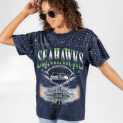 SEATTLE SEAHAWKS SKY'S THE LIMIT VINTAGE WASH RHINESTONE TEE