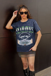 SEATTLE SEAHAWKS SKY'S THE LIMIT VINTAGE WASH RHINESTONE TEE