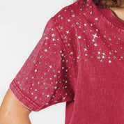 STANFORD CARDINAL SKY'S THE LIMIT VINTAGE WASH RHINESTONE TEE