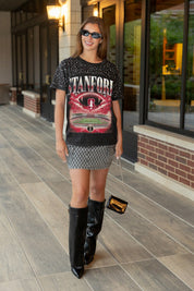 STANFORD CARDINAL DREAM BIG VINTAGE WASH RHINESTONE TEE