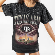TEXAS A&M AGGIES SKY'S THE LIMIT VINTAGE WASH RHINESTONE TEE
