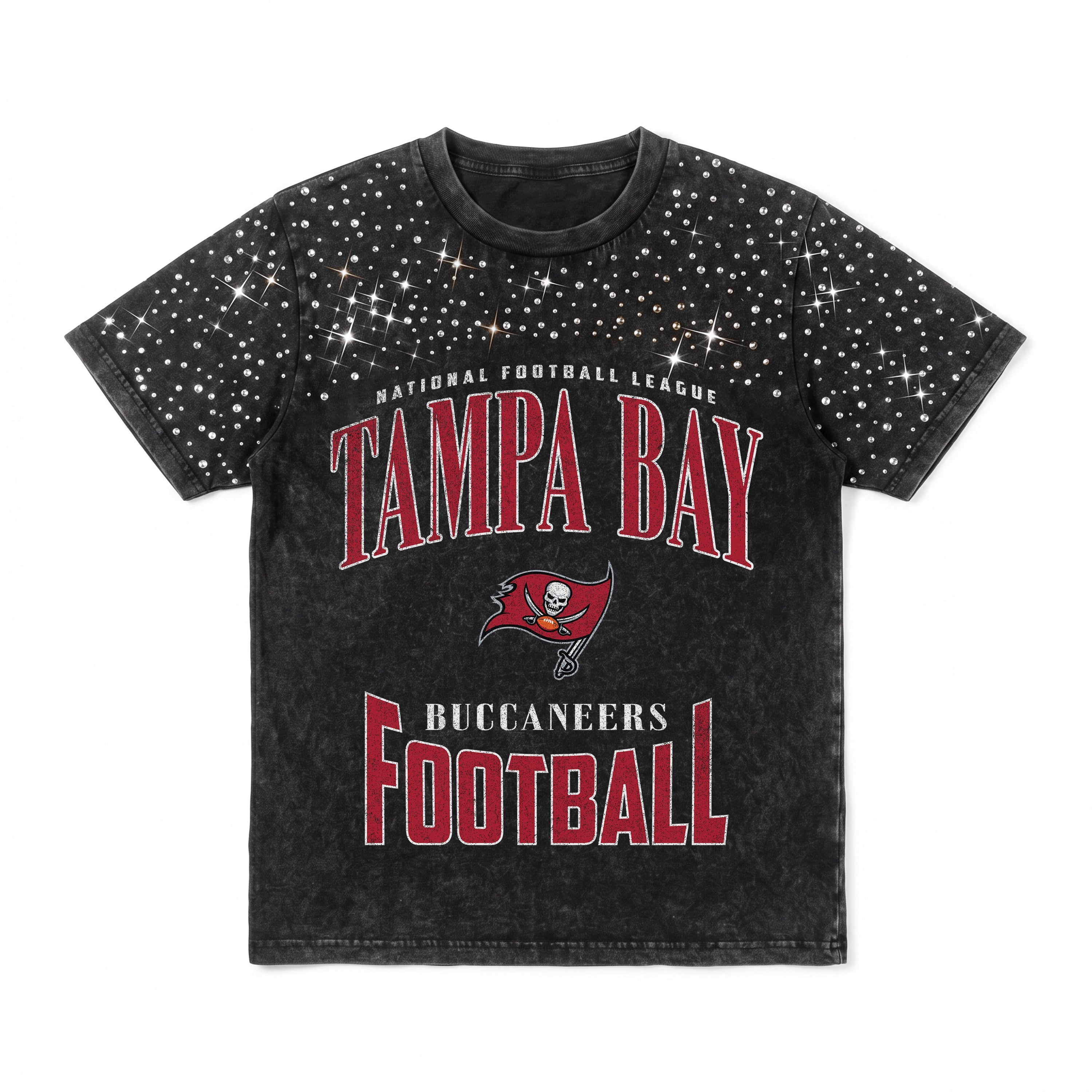 TAMPA BAY BUCCANEERS IN THE ZONE VINTAGE WASH RHINESTONE TEE