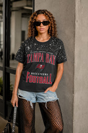 TAMPA BAY BUCCANEERS IN THE ZONE VINTAGE WASH RHINESTONE TEE