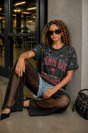 TAMPA BAY BUCCANEERS IN THE ZONE VINTAGE WASH RHINESTONE TEE