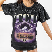 TCU HORNED FROGS SKY'S THE LIMIT VINTAGE WASH RHINESTONE TEE