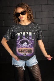 TCU HORNED FROGS SKY'S THE LIMIT VINTAGE WASH RHINESTONE TEE