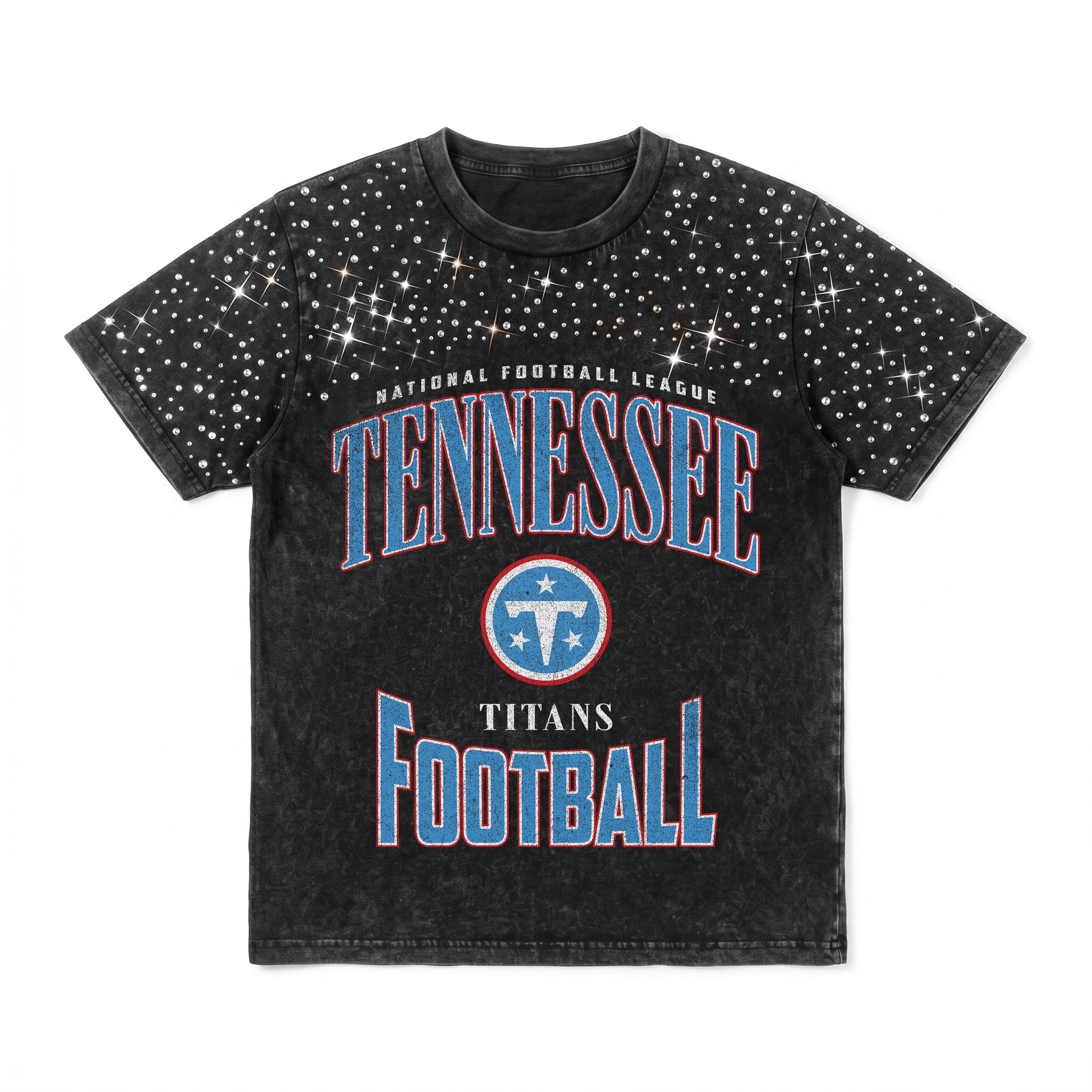 TENNESSEE TITANS IN THE ZONE VINTAGE WASH RHINESTONE TEE