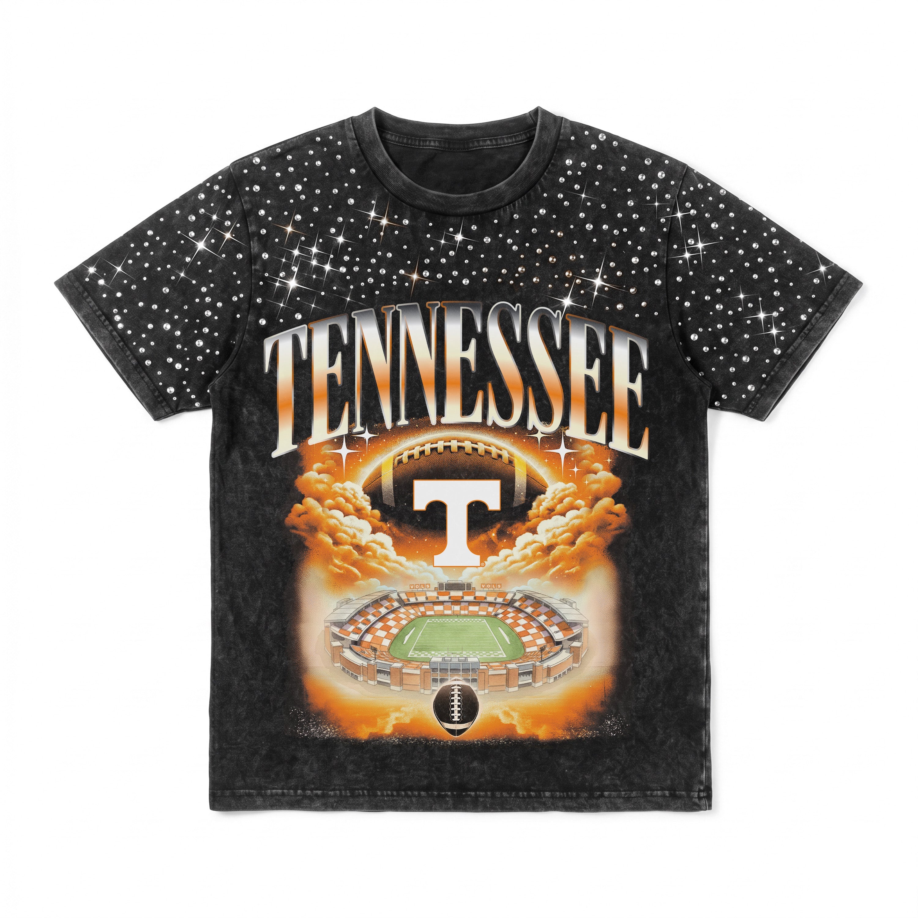 TENNESSEE VOLUNTEERS DREAM BIG VINTAGE WASH RHINESTONE TEE