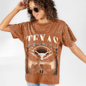 TEXAS LONGHORNS SKY'S THE LIMIT VINTAGE WASH RHINESTONE TEE