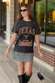 TEXAS LONGHORNS IN THE ZONE VINTAGE WASH RHINESTONE TEE