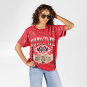 OHIO STATE BUCKEYES SKY'S THE LIMIT VINTAGE WASH RHINESTONE TEE