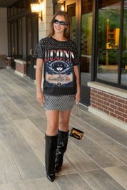UCONN HUSKIES DREAM BIG VINTAGE WASH RHINESTONE TEE