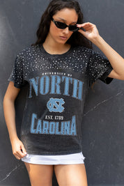 NORTH CAROLINA TAR HEELS IN THE ZONE VINTAGE WASH RHINESTONE TEE