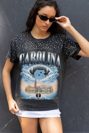 NORTH CAROLINA TAR HEELS DREAM BIG VINTAGE WASH RHINESTONE TEE