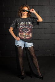 SOUTH CAROLINA GAMECOCKS SKY'S THE LIMIT VINTAGE WASH RHINESTONE TEE