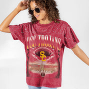 USC TROJANS SKY'S THE LIMIT VINTAGE WASH RHINESTONE TEE