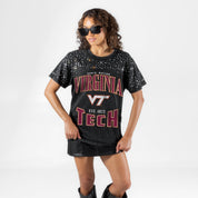 VIRGINIA TECH HOKIES IN THE ZONE VINTAGE WASH RHINESTONE TEE