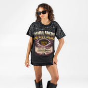 WASHINGTON COMMANDERS SKY'S THE LIMIT VINTAGE WASH RHINESTONE TEE