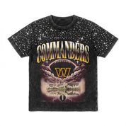 WASHINGTON COMMANDERS SKY'S THE LIMIT VINTAGE WASH RHINESTONE TEE