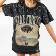 WAKE FOREST DEMON DEACONS SKY'S THE LIMIT VINTAGE WASH RHINESTONE TEE
