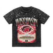 WISCONSIN BADGERS DREAM BIG VINTAGE WASH RHINESTONE TEE