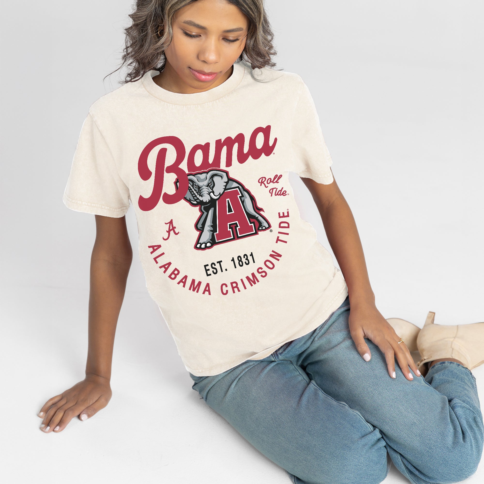 ALABAMA CRIMSON TIDE YOU KNOW OUR NAME CLASSIC FIT COTTON BLEND CREWNECK TEE