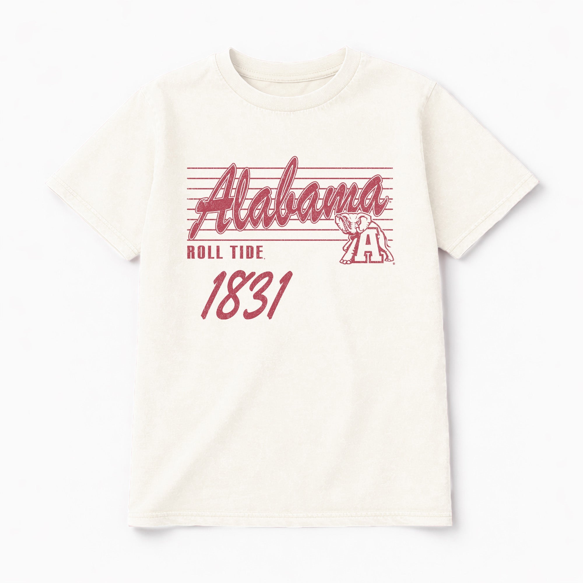 ALABAMA CRIMSON TIDE OLD SCHOOL CLASSIC FIT COTTON BLEND CREWNECK TEE