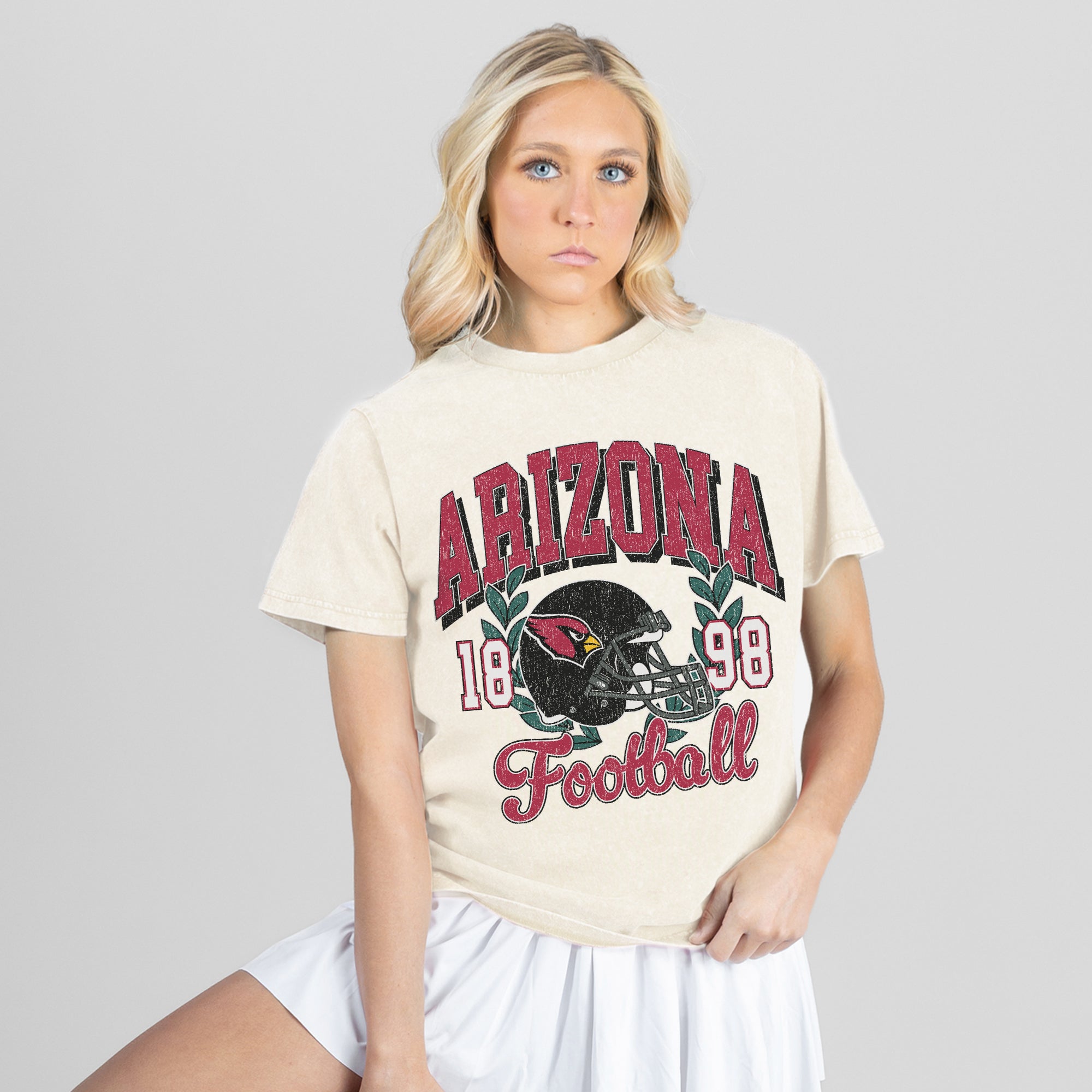 ARIZONA CARDINALS RAISED ON VICTORY CLASSIC FIT COTTON BLEND CREWNECK TEE