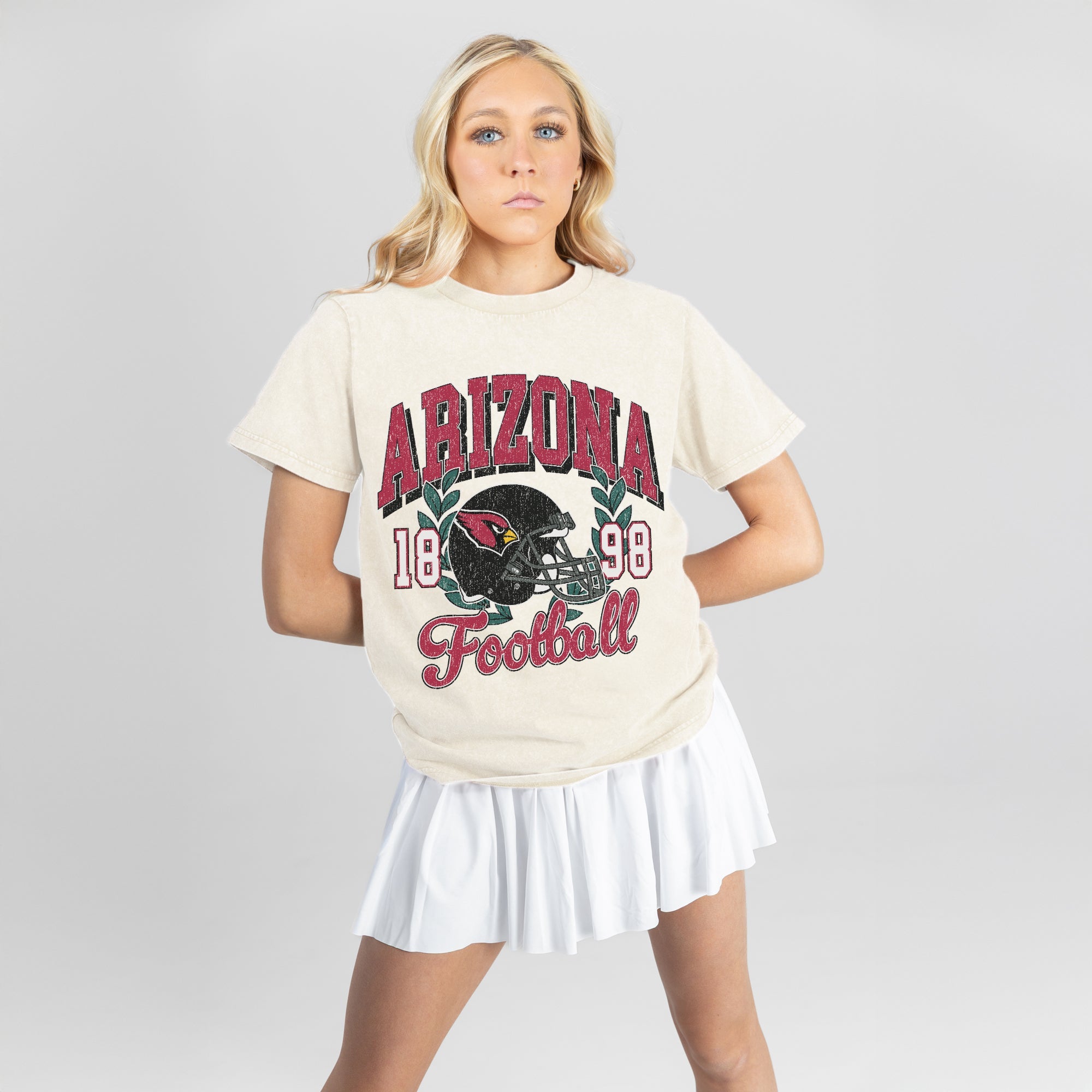 ARIZONA CARDINALS RAISED ON VICTORY CLASSIC FIT COTTON BLEND CREWNECK TEE