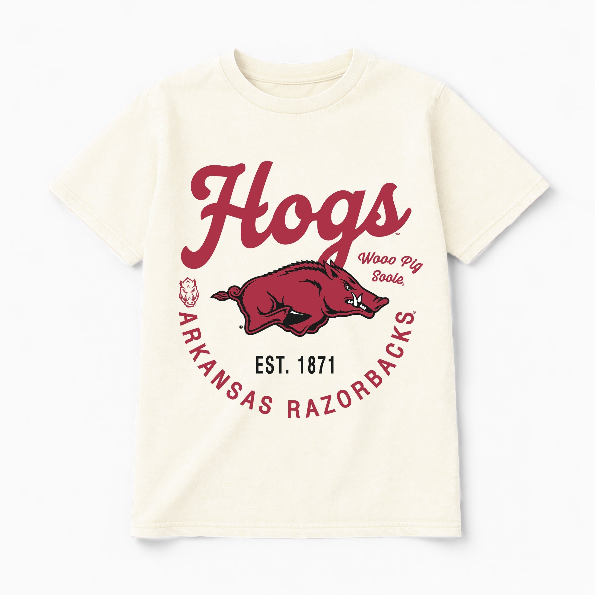 ARKANSAS RAZORBACKS YOU KNOW OUR NAME CLASSIC FIT COTTON BLEND CREWNECK TEE