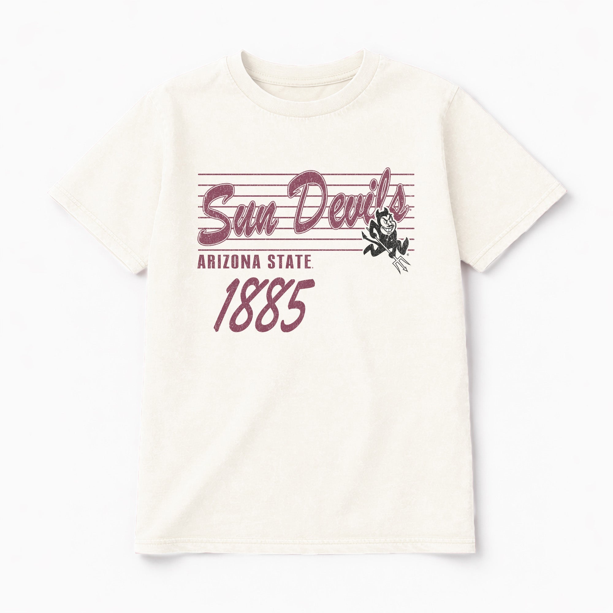 ARIZONA STATE SUN DEVILS OLD SCHOOL CLASSIC FIT COTTON BLEND CREWNECK TEE