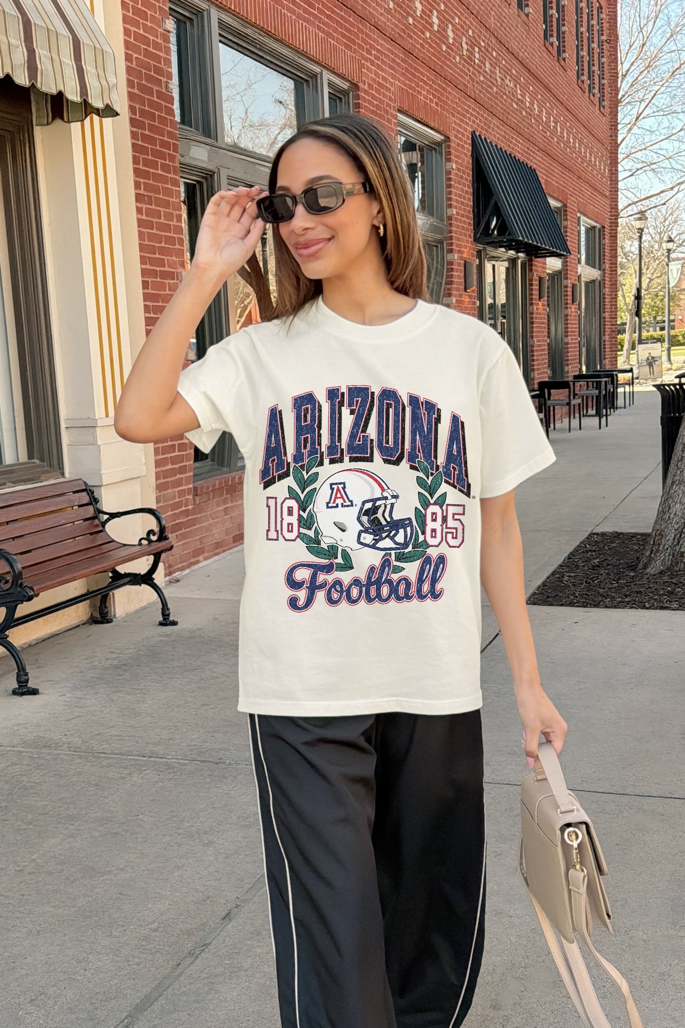 ARIZONA WILDCATS RAISED ON VICTORY CLASSIC FIT COTTON BLEND CREWNECK TEE