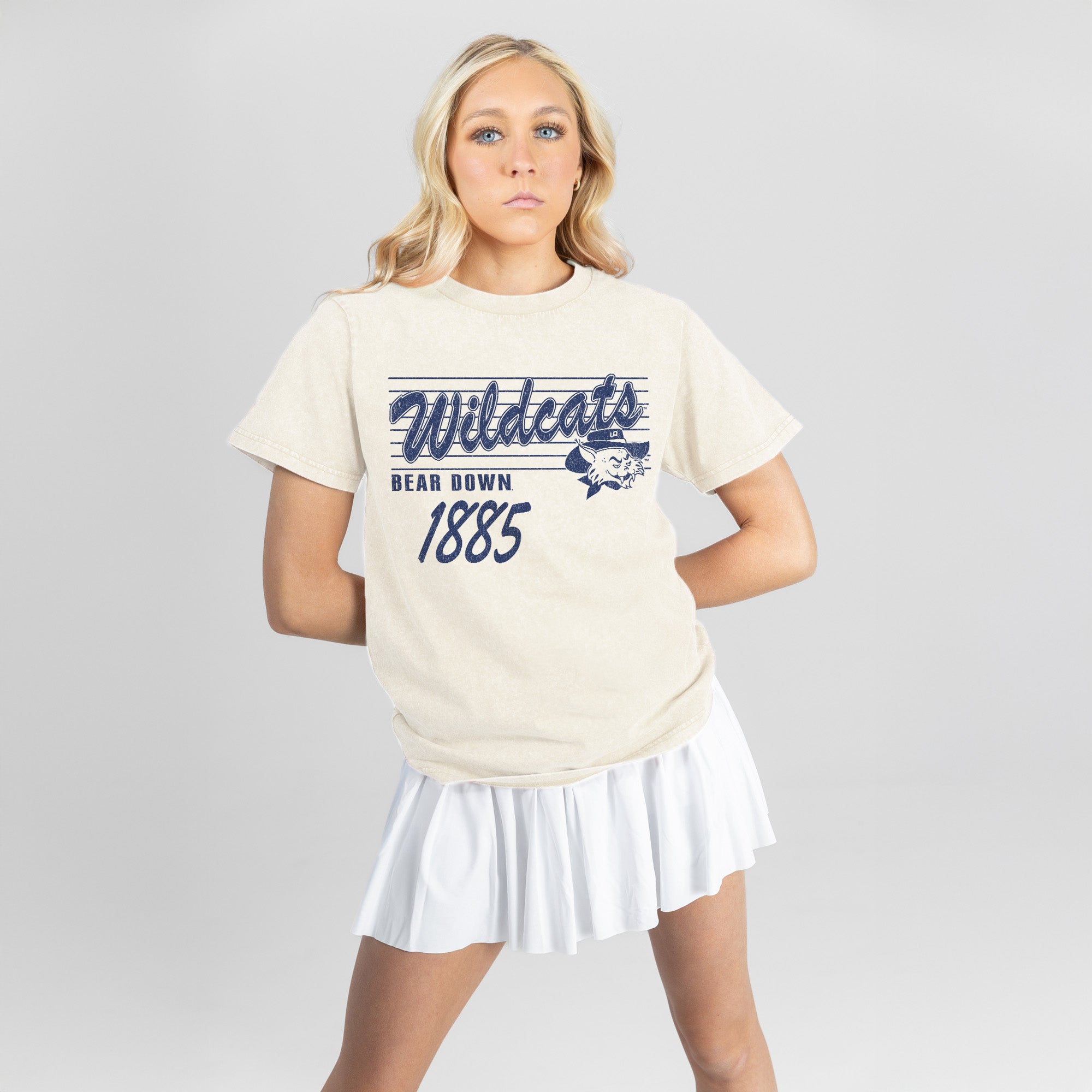 ARIZONA WILDCATS OLD SCHOOL CLASSIC FIT COTTON BLEND CREWNECK TEE