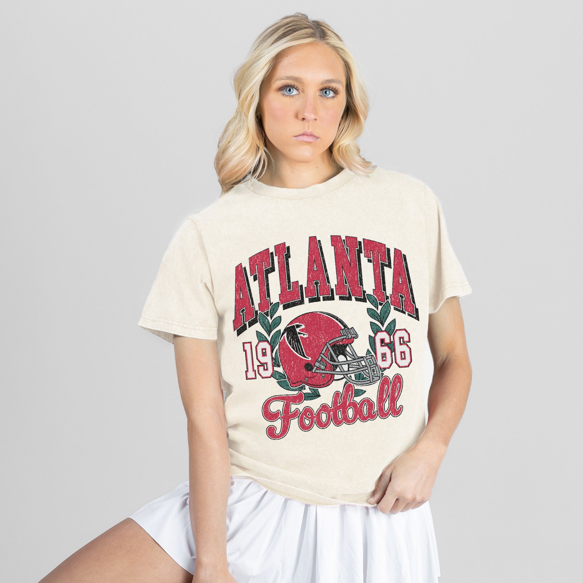 ATLANTA FALCONS RAISED ON VICTORY CLASSIC FIT COTTON BLEND CREWNECK TEE