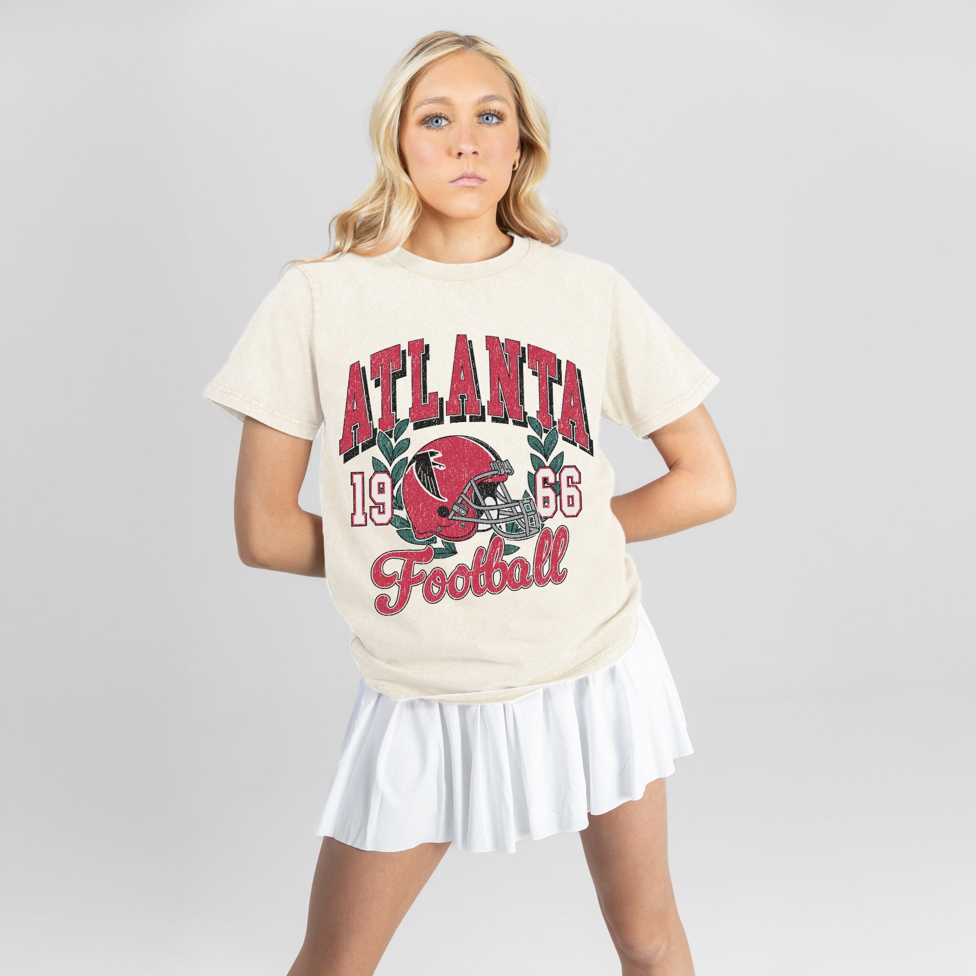 ATLANTA FALCONS RAISED ON VICTORY CLASSIC FIT COTTON BLEND CREWNECK TEE