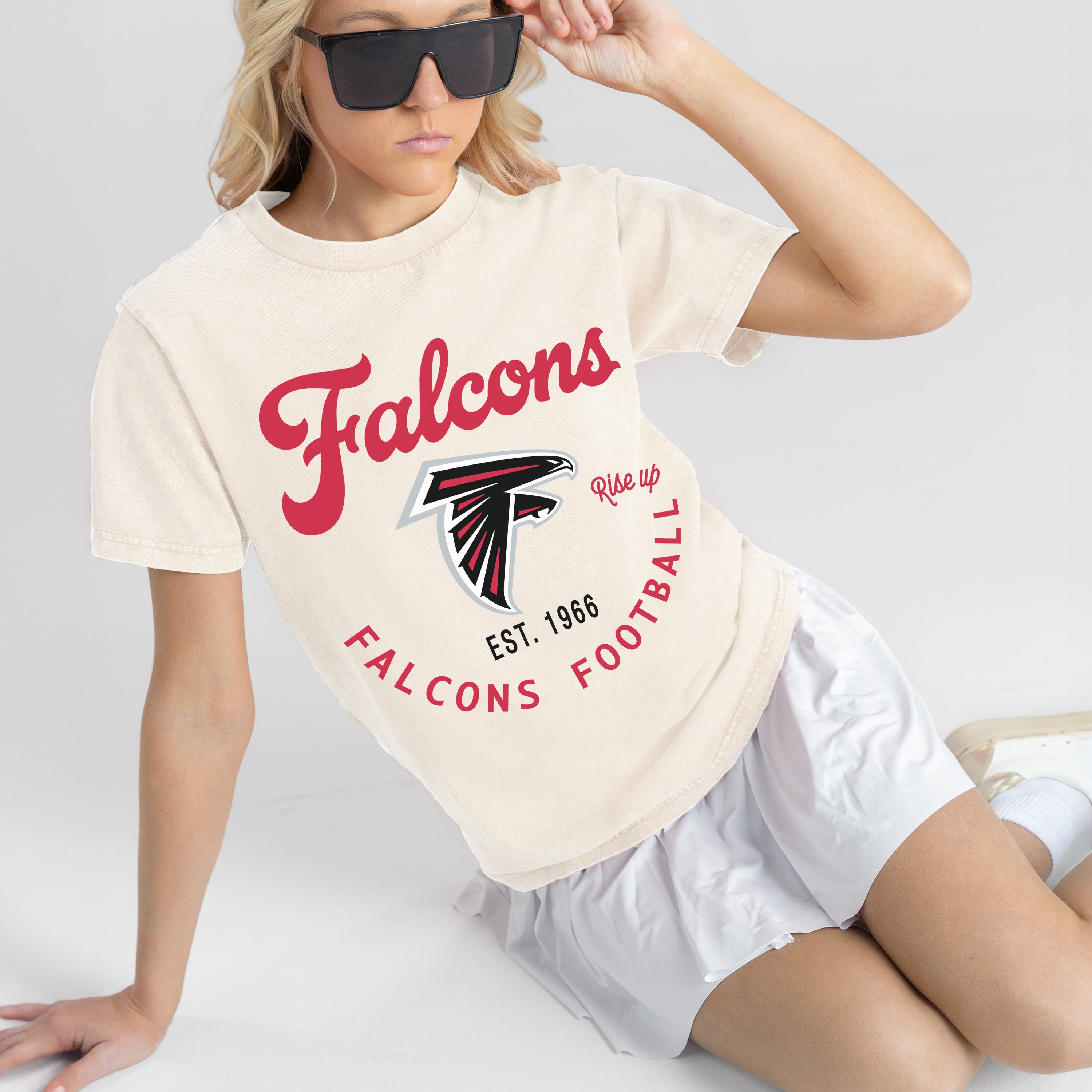 ATLANTA FALCONS YOU KNOW OUR NAME CLASSIC FIT COTTON BLEND CREWNECK TEE
