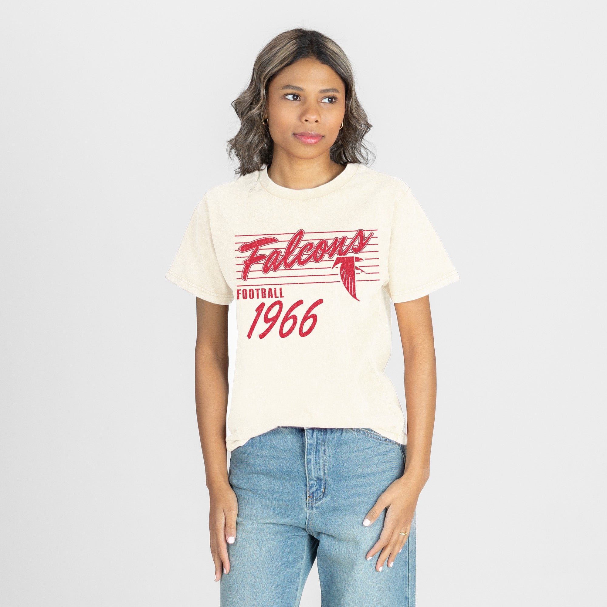 ATLANTA FALCONS OLD SCHOOL CLASSIC FIT COTTON BLEND CREWNECK TEE
