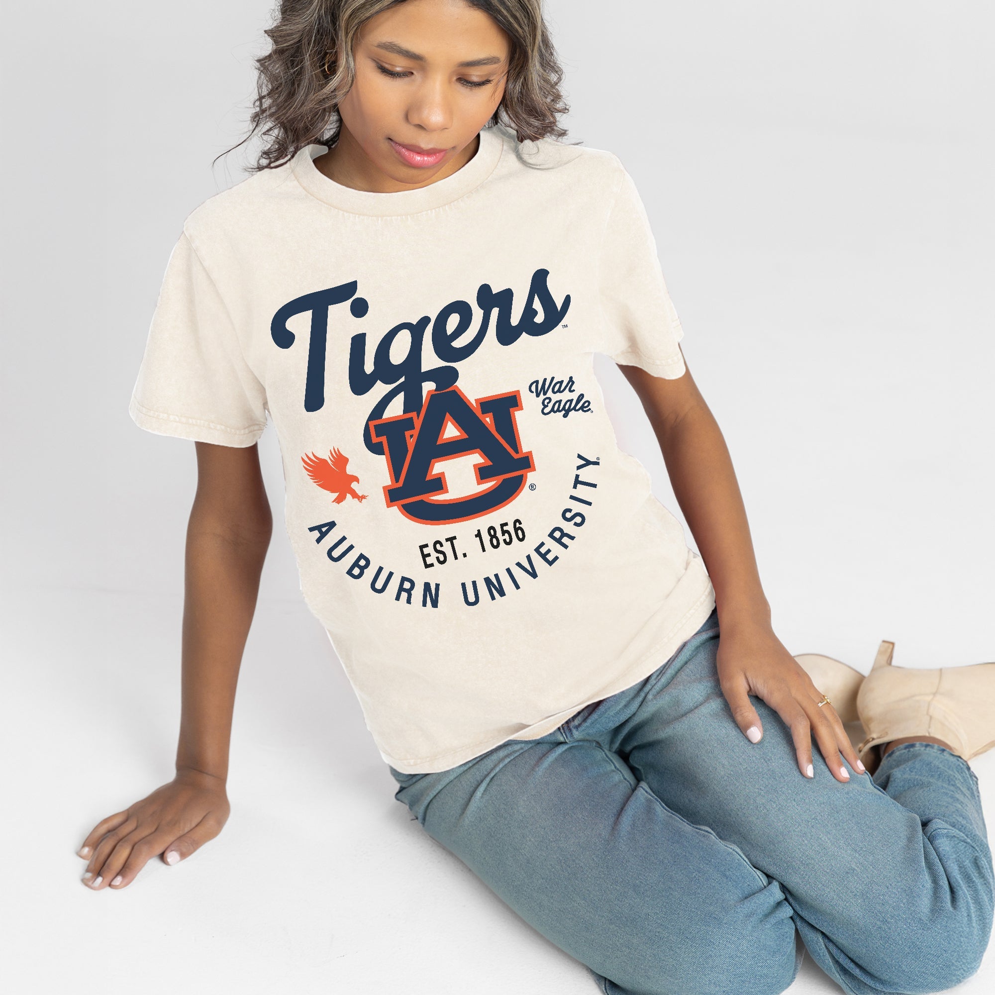 AUBURN TIGERS YOU KNOW OUR NAME CLASSIC FIT COTTON BLEND CREWNECK TEE