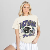 BALTIMORE RAVENS RAISED ON VICTORY CLASSIC FIT COTTON BLEND CREWNECK TEE