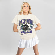 BALTIMORE RAVENS RAISED ON VICTORY CLASSIC FIT COTTON BLEND CREWNECK TEE