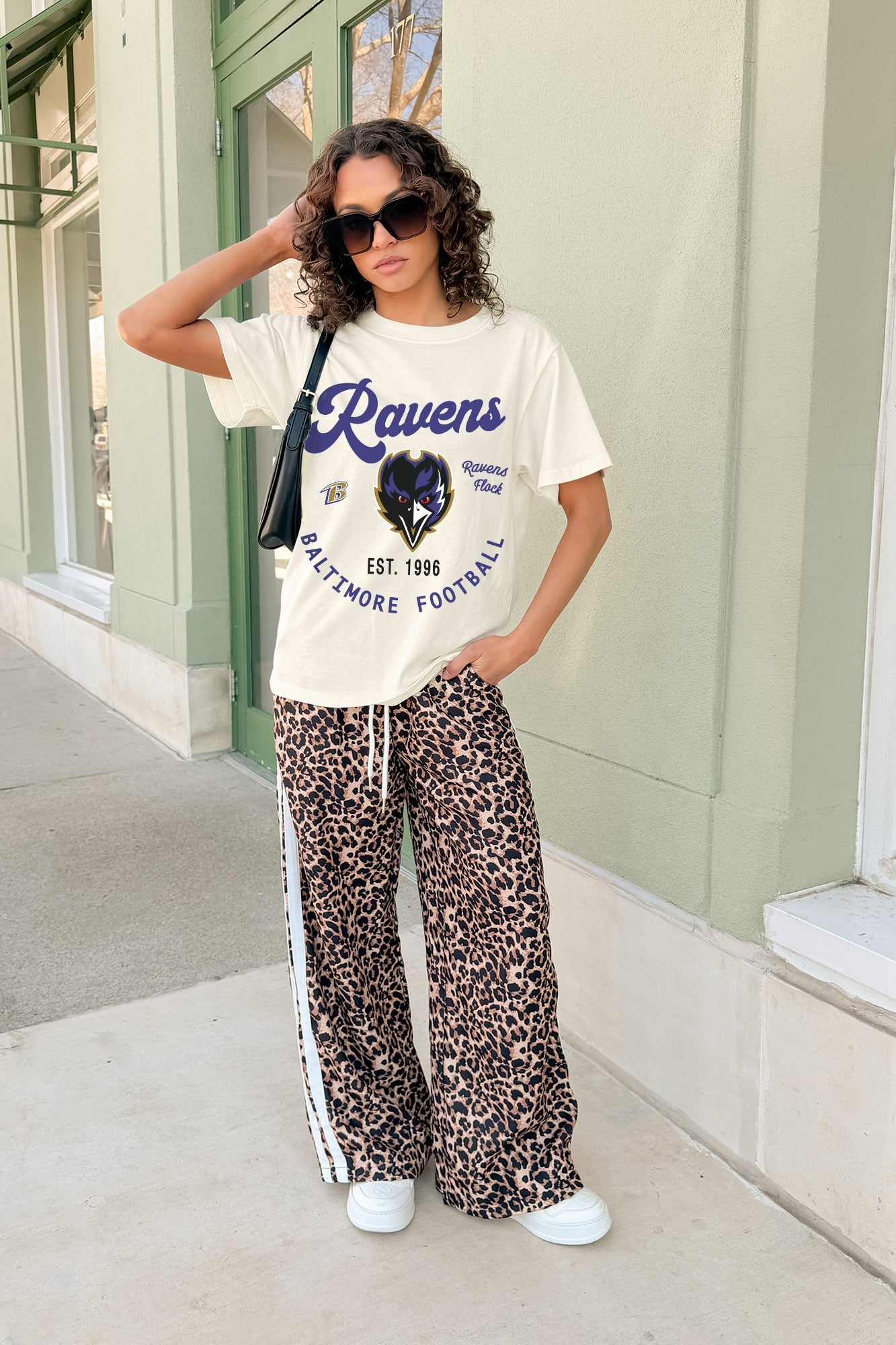 BALTIMORE RAVENS YOU KNOW OUR NAME CLASSIC FIT COTTON BLEND CREWNECK TEE