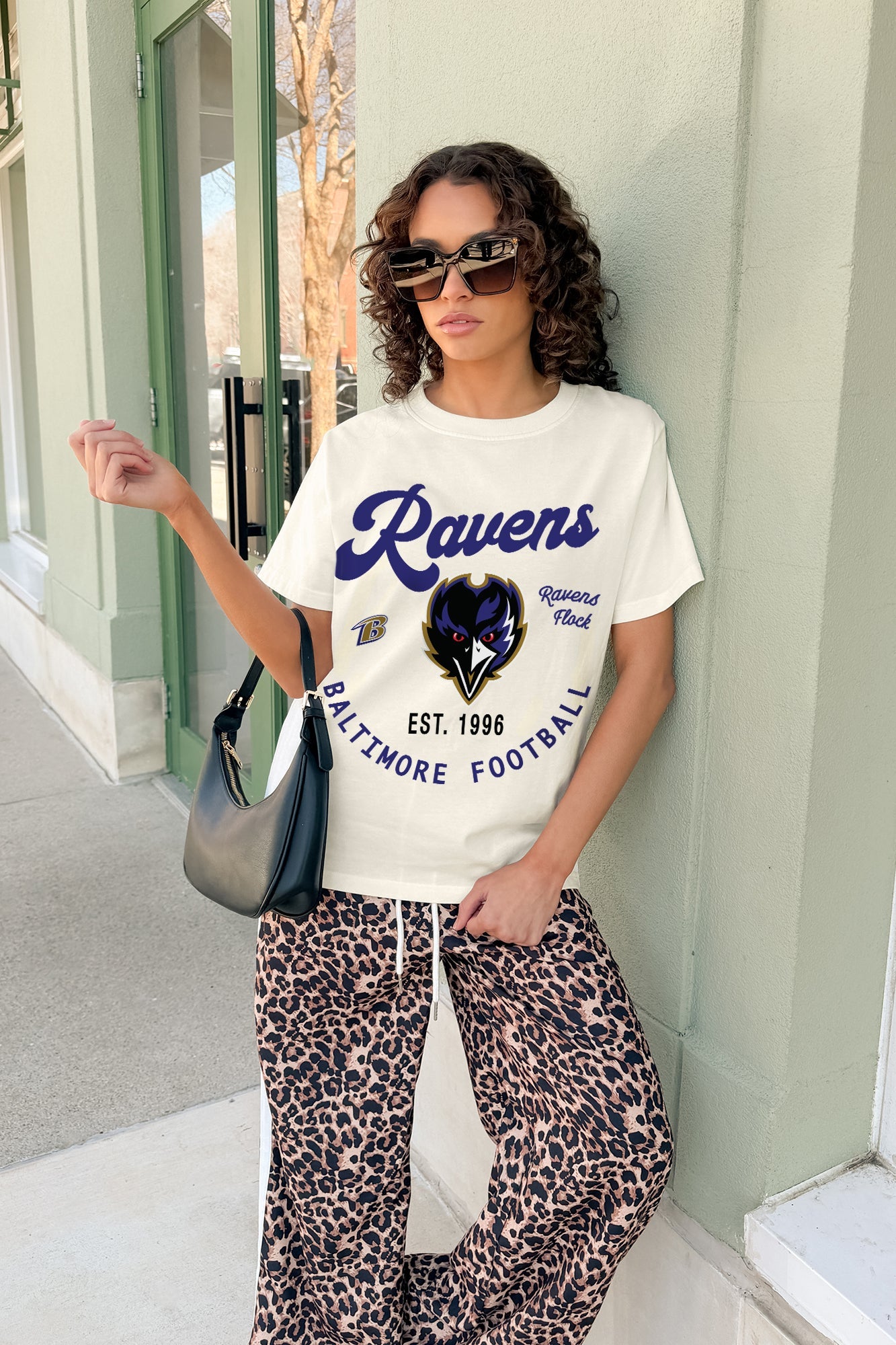 BALTIMORE RAVENS YOU KNOW OUR NAME CLASSIC FIT COTTON BLEND CREWNECK TEE