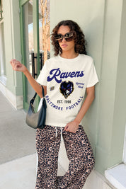 BALTIMORE RAVENS YOU KNOW OUR NAME CLASSIC FIT COTTON BLEND CREWNECK TEE