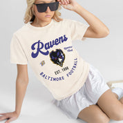 BALTIMORE RAVENS YOU KNOW OUR NAME CLASSIC FIT COTTON BLEND CREWNECK TEE