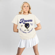 BALTIMORE RAVENS YOU KNOW OUR NAME CLASSIC FIT COTTON BLEND CREWNECK TEE