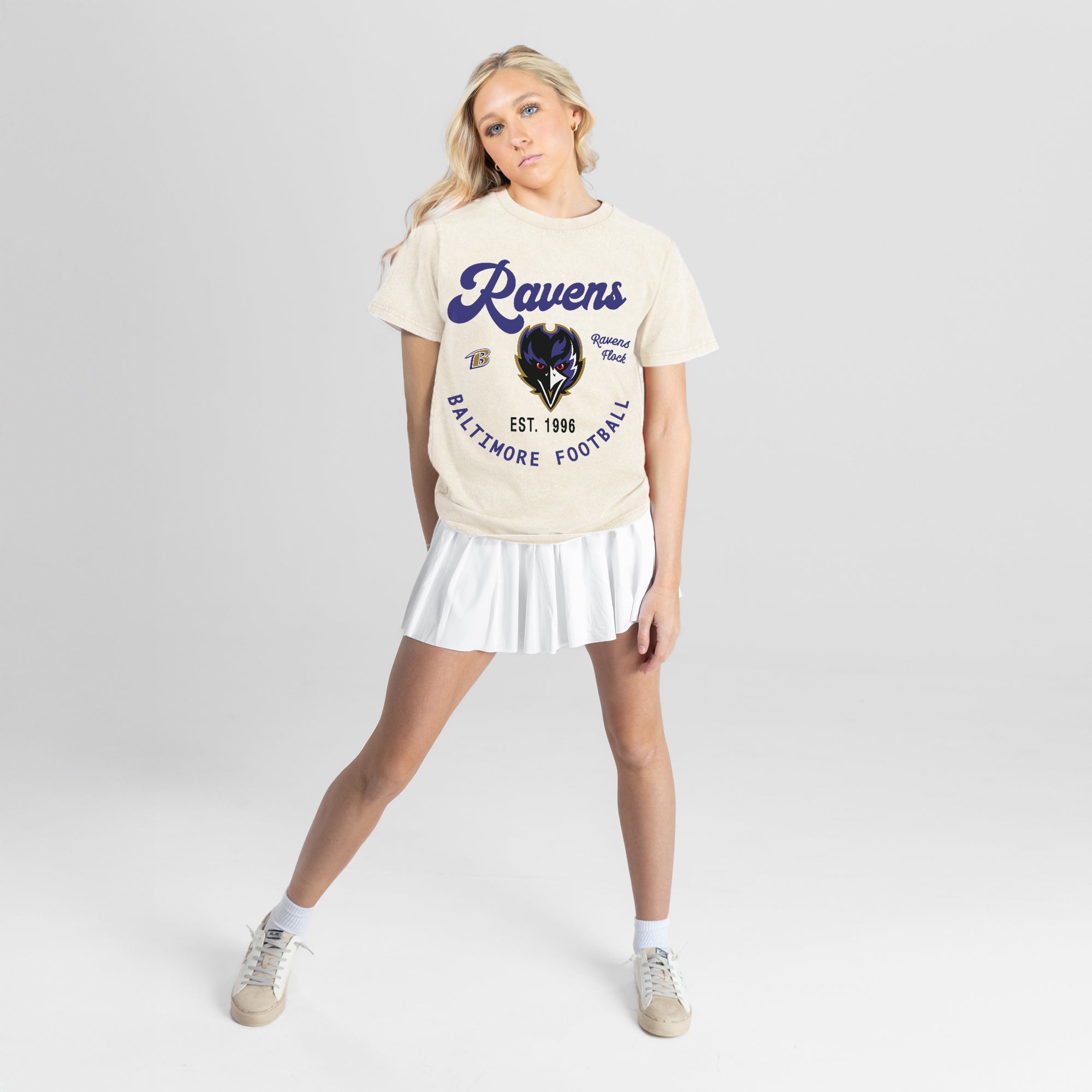 BALTIMORE RAVENS YOU KNOW OUR NAME CLASSIC FIT COTTON BLEND CREWNECK TEE