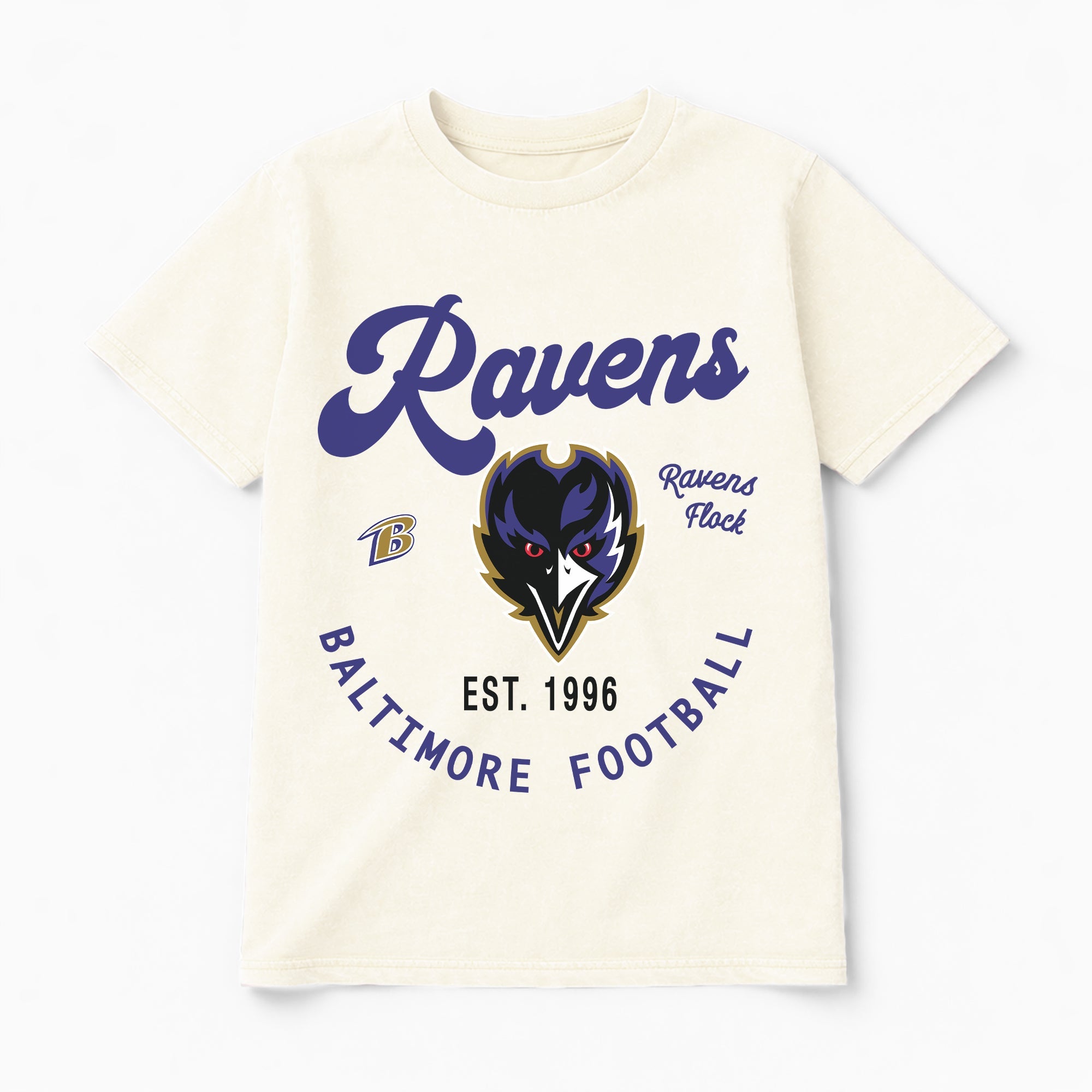 BALTIMORE RAVENS YOU KNOW OUR NAME CLASSIC FIT COTTON BLEND CREWNECK TEE