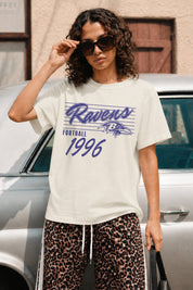 BALTIMORE RAVENS OLD SCHOOL CLASSIC FIT COTTON BLEND CREWNECK TEE