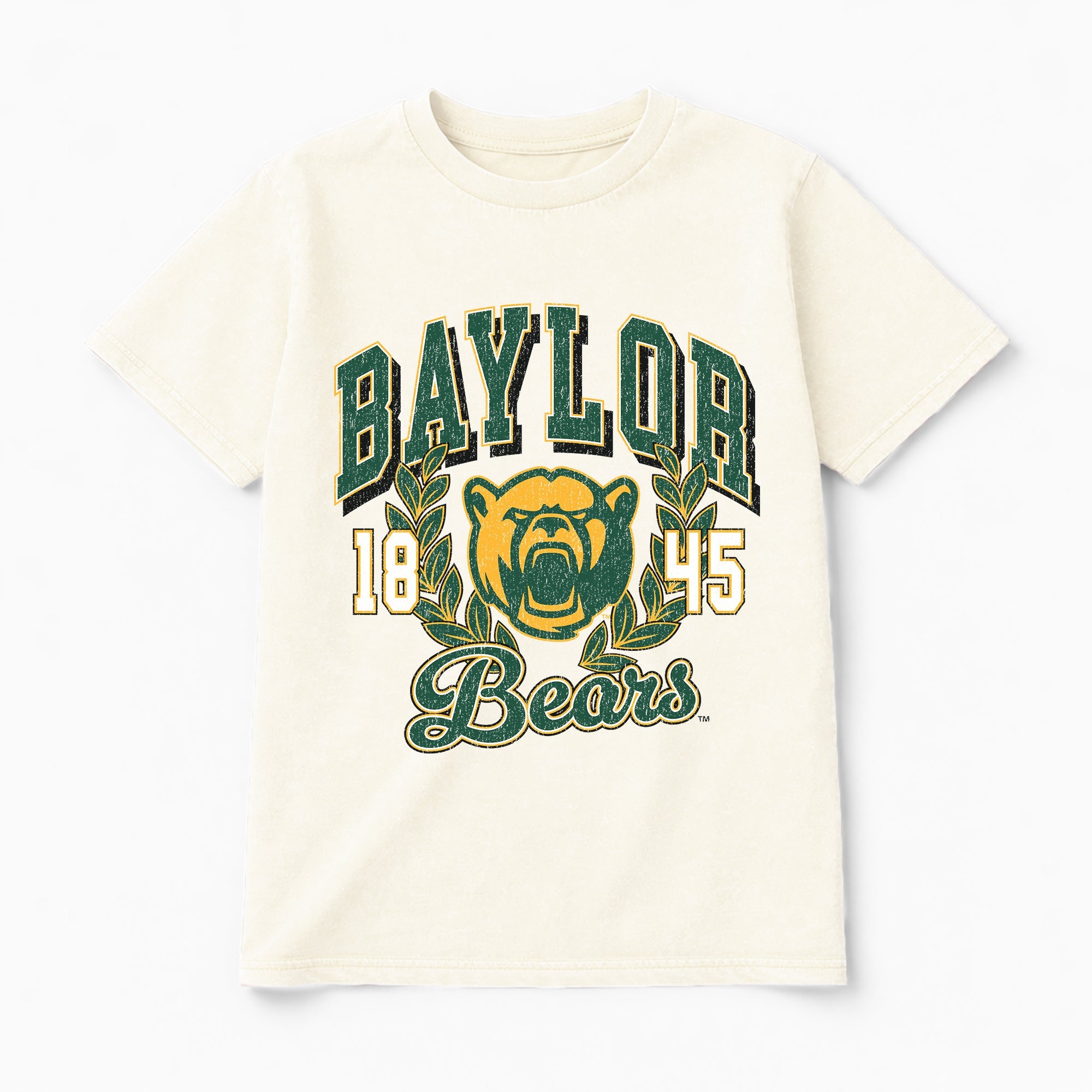 BAYLOR BEARS RAISED ON VICTORY CLASSIC FIT COTTON BLEND CREWNECK TEE